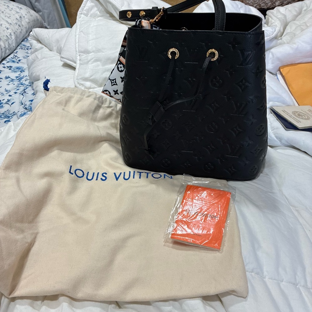Louis Vuitton Black Monogram Empreinte Noé BB Bucket Bag
